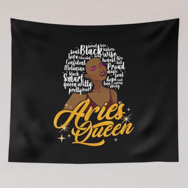Item preview, Aries Queen Zodiac Sign Black Girl Women Afro designed and sold by 2blackcherries.