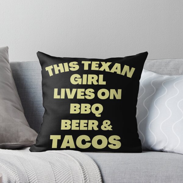 Item preview, This Texan Girl Lives On BBQ, Beer And Tacos - Funny Food Quotes | Funny BBQ Sayings designed and sold by Delandor.