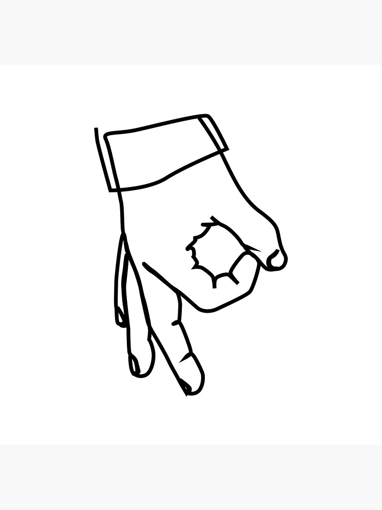 "The Circle game hand sign hole hand upside down" Photographic Print by