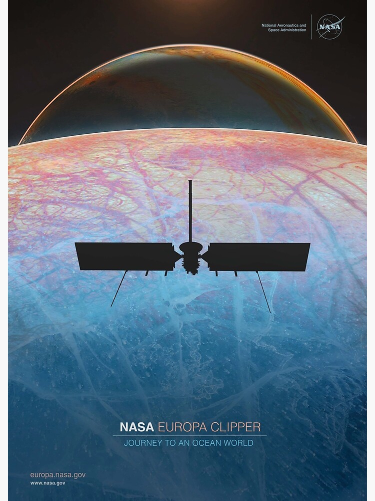 Discover Europa Clipper Ocean World Poster Premium Matte Vertical Poster