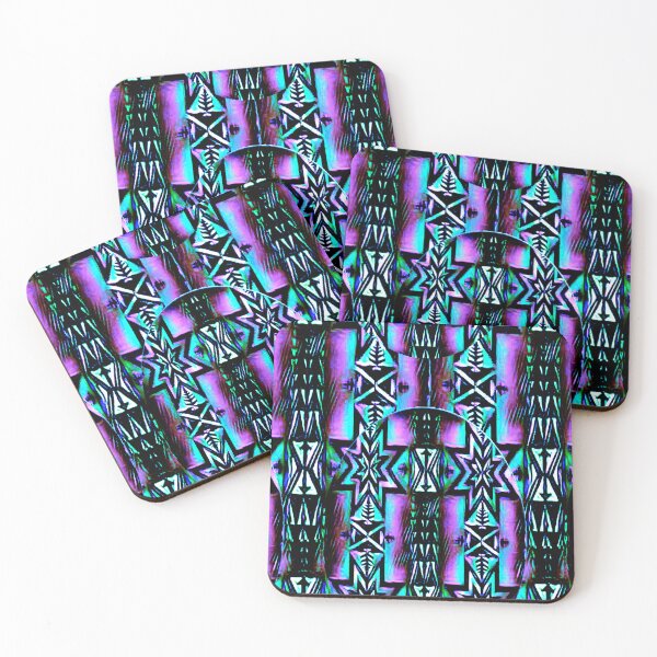 Item preview, Bright Pink / Light Blue / Black Northern Star Native Print  designed and sold by JMWCD.