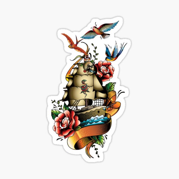 Fantasy Pirate ship.  Sticker
