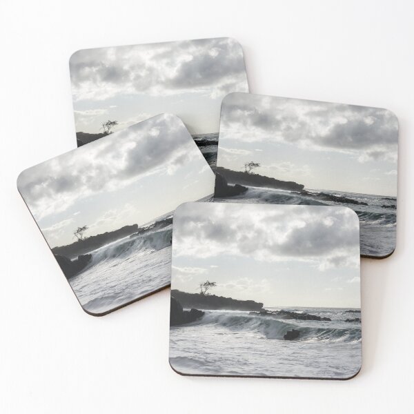 Item preview, Silver and White Ocean - Surf at Waimea Bay Beach North Shore Oahu Hawaii designed and sold by Georgia Mizuleva.