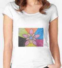 psychedelic flower Women's Fitted Scoop T-Shirt