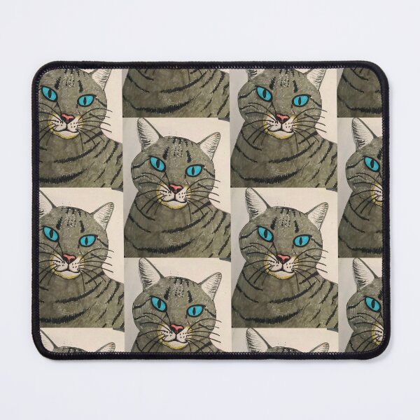 Item preview, Blue eyed grey tabby cat designed and sold by Rebekah Gavra.