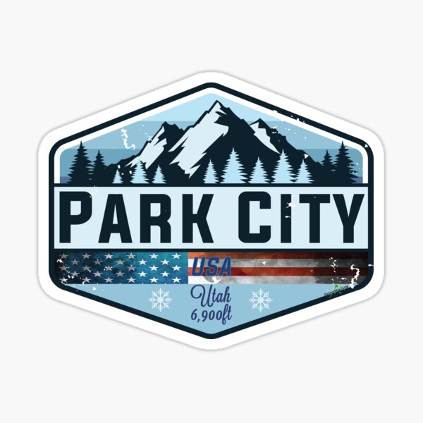 Item preview, Park City USA Ski Skiing Utah Sticker T-Shirt 01 designed and sold by OuterShellUK.