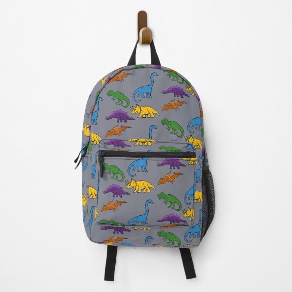 Item preview, Multicolor Dinosaur print grey designed and sold by DemonicGloom.