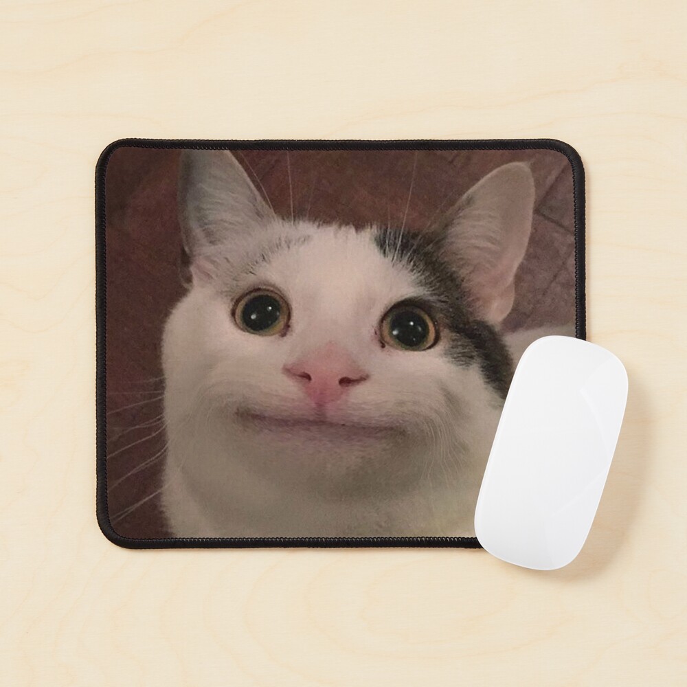 Cat Mouse Meme, Rubber Desktop Mat, Floppa Mouse Pad