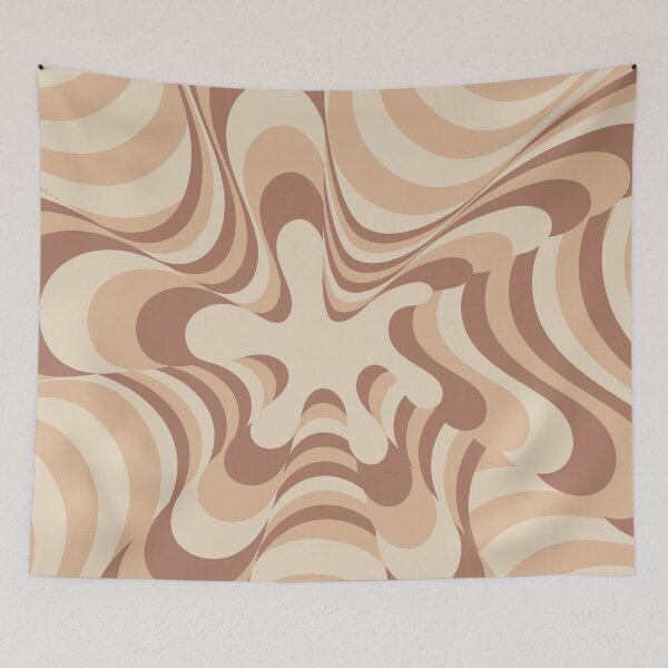 Item preview, Abstract Groovy Retro Liquid Swirl in Brown designed and sold by technicolorable_art.
