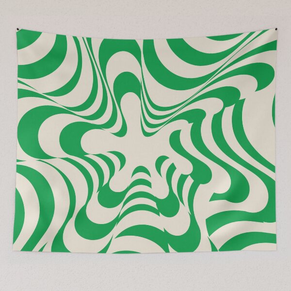 Item preview, Abstract Groovy Retro Liquid Swirl in Green Pattern designed and sold by technicolorable_art.