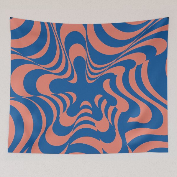 Item preview, Abstract Groovy Retro Liquid Swirl in Blue designed and sold by technicolorable_art.
