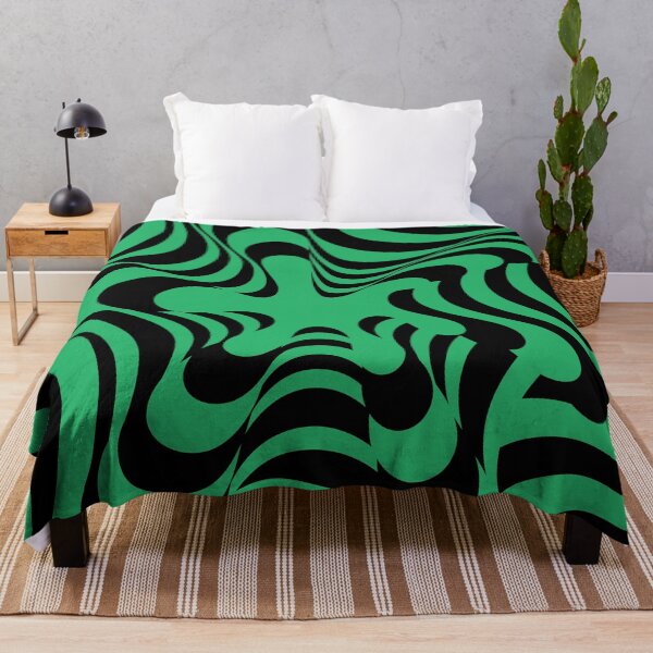 Item preview, Abstract Groovy Retro Liquid Swirl in Black Green designed and sold by technicolorable_art.
