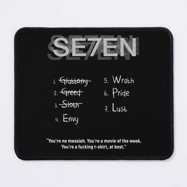 Item preview, Se7en directed by David Fincher with Brad Pitt and Morgan Freeman , 1995 designed and sold by cinemadnesshirt.