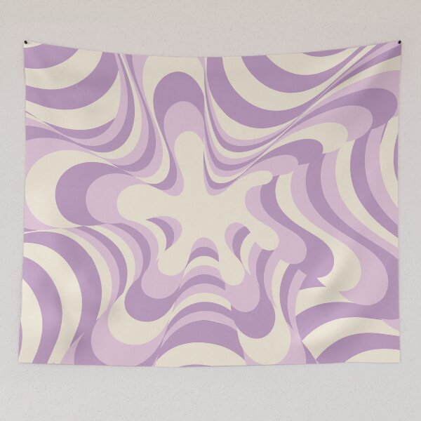Item preview, Abstract Groovy Retro Liquid Swirl Purple Pattern designed and sold by technicolorable_art.