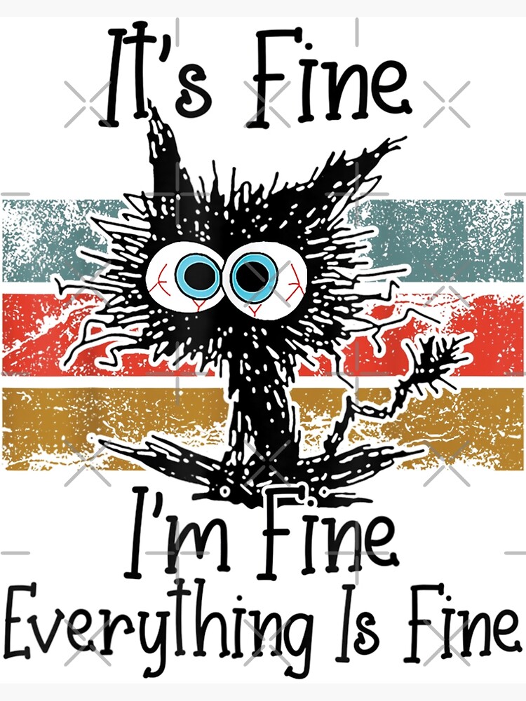 Its Fine Im Fine Funny Ugly Cat Lovers Poster