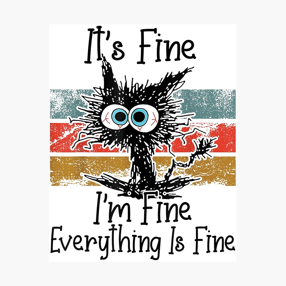 Its Fine Im Fine Funny Ugly Cat Lovers Poster