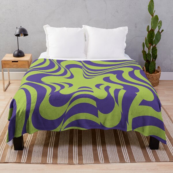 Item preview, Abstract Groovy Retro Liquid Swirl Purple Green Pattern designed and sold by technicolorable_art.