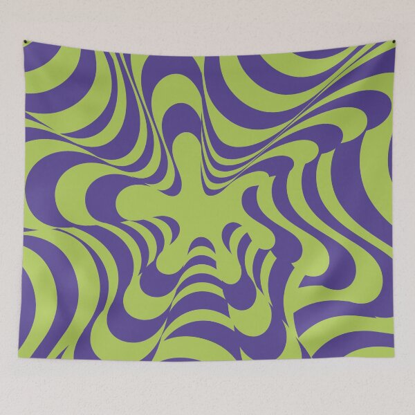 Item preview, Abstract Groovy Retro Liquid Swirl Purple Green Pattern designed and sold by technicolorable_art.
