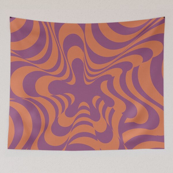 Item preview, Abstract Groovy Retro Liquid Swirl Purple Orange Pattern designed and sold by technicolorable_art.
