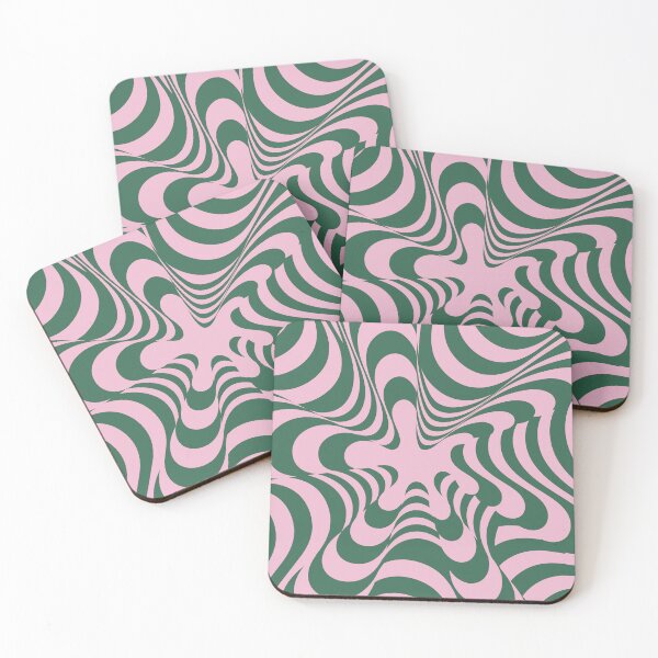 Item preview, Abstract Groovy Retro Liquid Swirl Pink Green Pattern designed and sold by technicolorable_art.