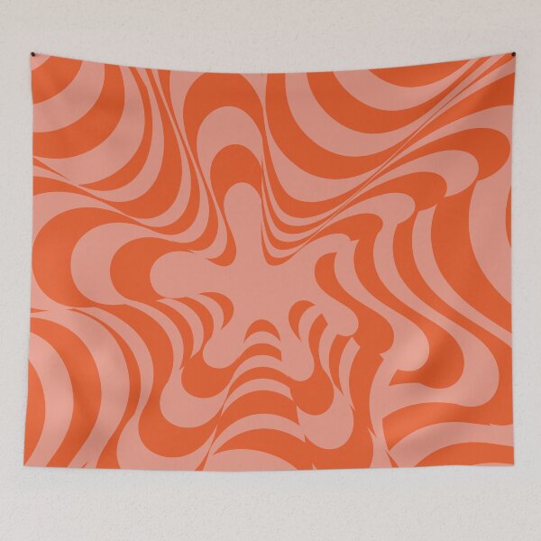 Item preview, Abstract Groovy Retro Liquid Swirl Red Pattern designed and sold by technicolorable_art.