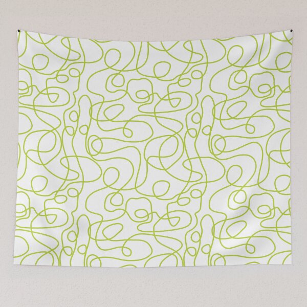Item preview, Doodle Line Art Pattern | Lime Green on White designed and sold by itsjensworld.
