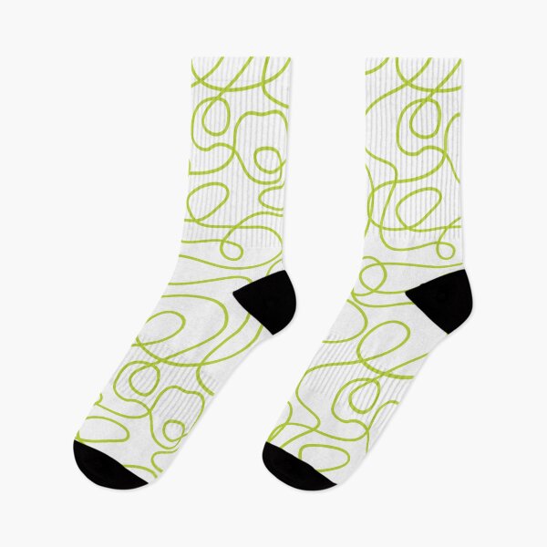 Item preview, Doodle Line Art Pattern | Lime Green on White designed and sold by itsjensworld.
