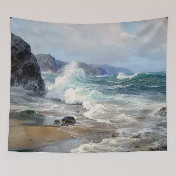 Item preview, Dynamic Ocean Wave Colliding with Shoreline designed and sold by SweetMySpot.