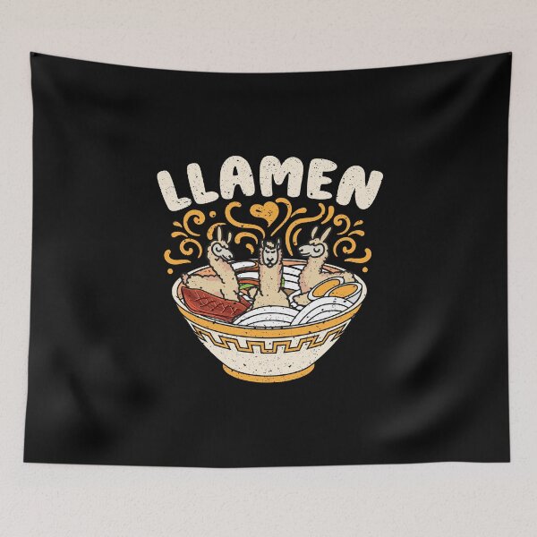 Item preview, Llama Ramen Llamen Japanese Noodles designed and sold by Shirtcaesar.