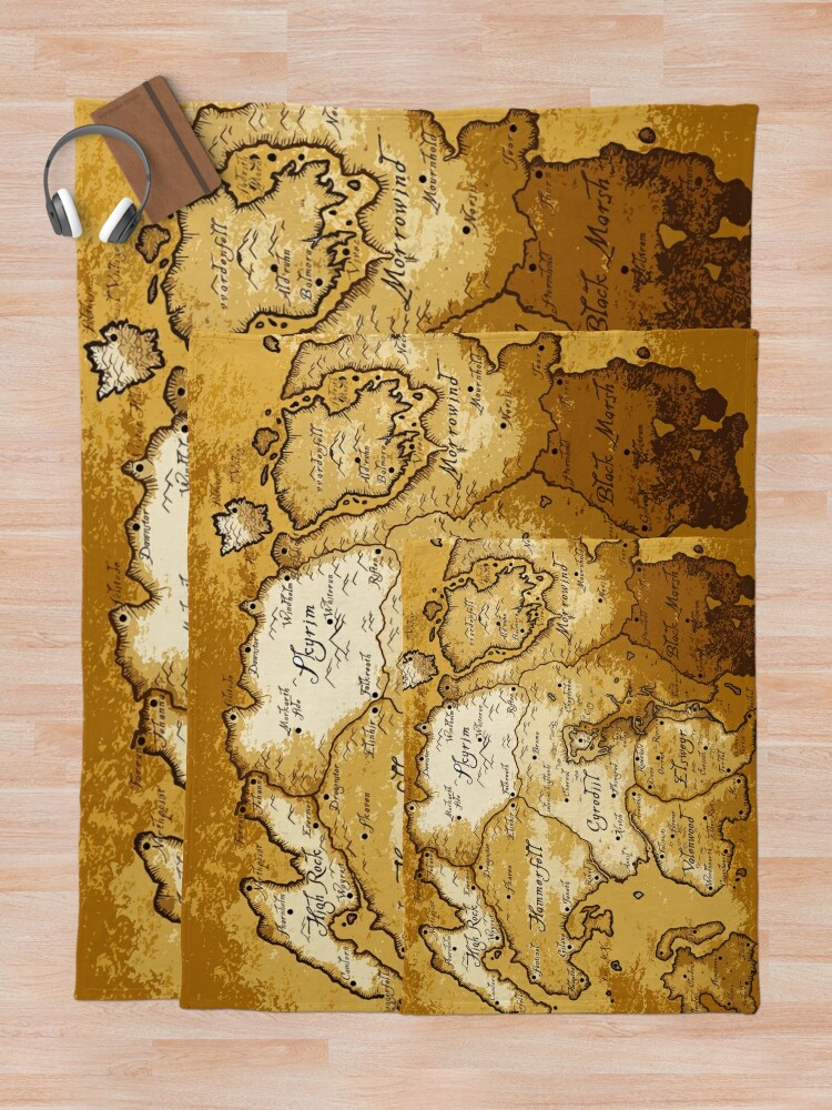 Aged Scrolls Fantasy Map, Vector Minimalist Ancient RPG DnD Tamriel Elder  ESO Online Summerset Spiral Notebook for Sale by SugaredTea