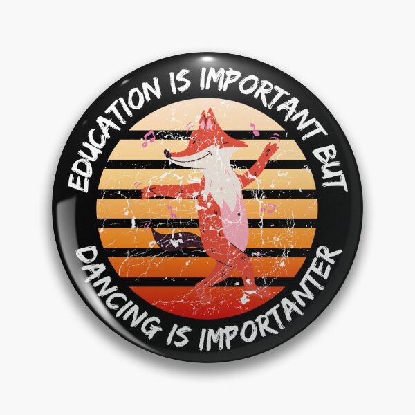 Item preview, Education Is Important But Dancing Is Importanter Grunge Retro Sunset Dancing Fox In Black designed and sold by LuckyKermit.