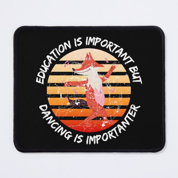 Item preview, Education Is Important But Dancing Is Importanter Grunge Retro Sunset Dancing Fox In Black designed and sold by LuckyKermit.