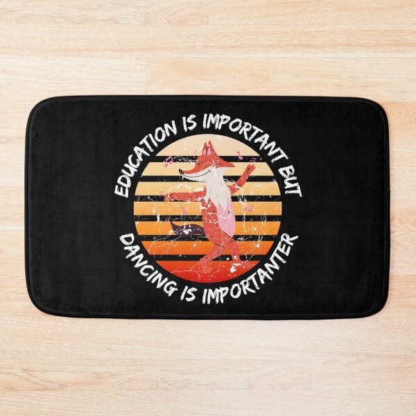 Item preview, Education Is Important But Dancing Is Importanter Grunge Retro Sunset Dancing Fox In Black designed and sold by LuckyKermit.