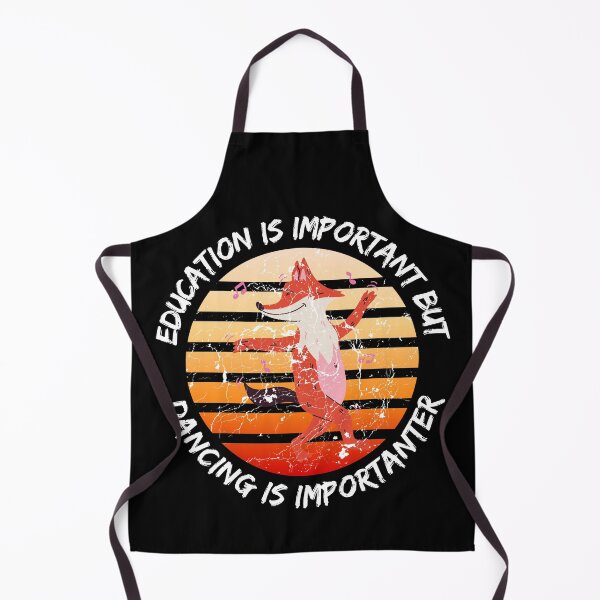 Item preview, Education Is Important But Dancing Is Importanter Grunge Retro Sunset Dancing Fox In Black designed and sold by LuckyKermit.