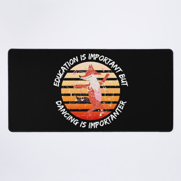 Item preview, Education Is Important But Dancing Is Importanter Grunge Retro Sunset Dancing Fox In Black designed and sold by LuckyKermit.