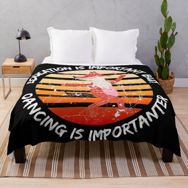 Item preview, Education Is Important But Dancing Is Importanter Grunge Retro Sunset Dancing Fox In Black designed and sold by LuckyKermit.