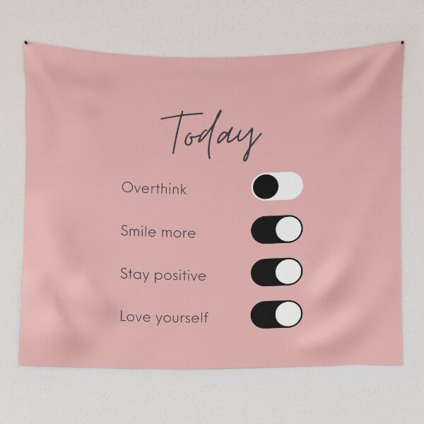Item preview, Overthinking Kills Your Happiness Today Positive Affirmation  designed and sold by SweetbeStore.