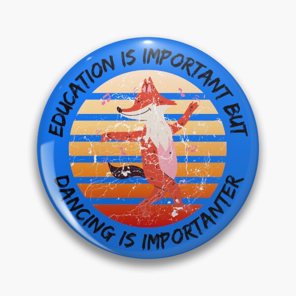 Item preview, Education Is Important But Dancing Is Importanter Grunge Retro Sunset Dancing Fox In Blue designed and sold by LuckyKermit.