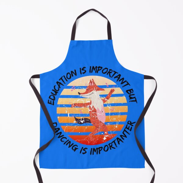 Item preview, Education Is Important But Dancing Is Importanter Grunge Retro Sunset Dancing Fox In Blue designed and sold by LuckyKermit.