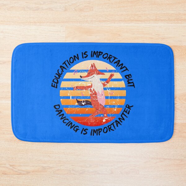 Item preview, Education Is Important But Dancing Is Importanter Grunge Retro Sunset Dancing Fox In Blue designed and sold by LuckyKermit.