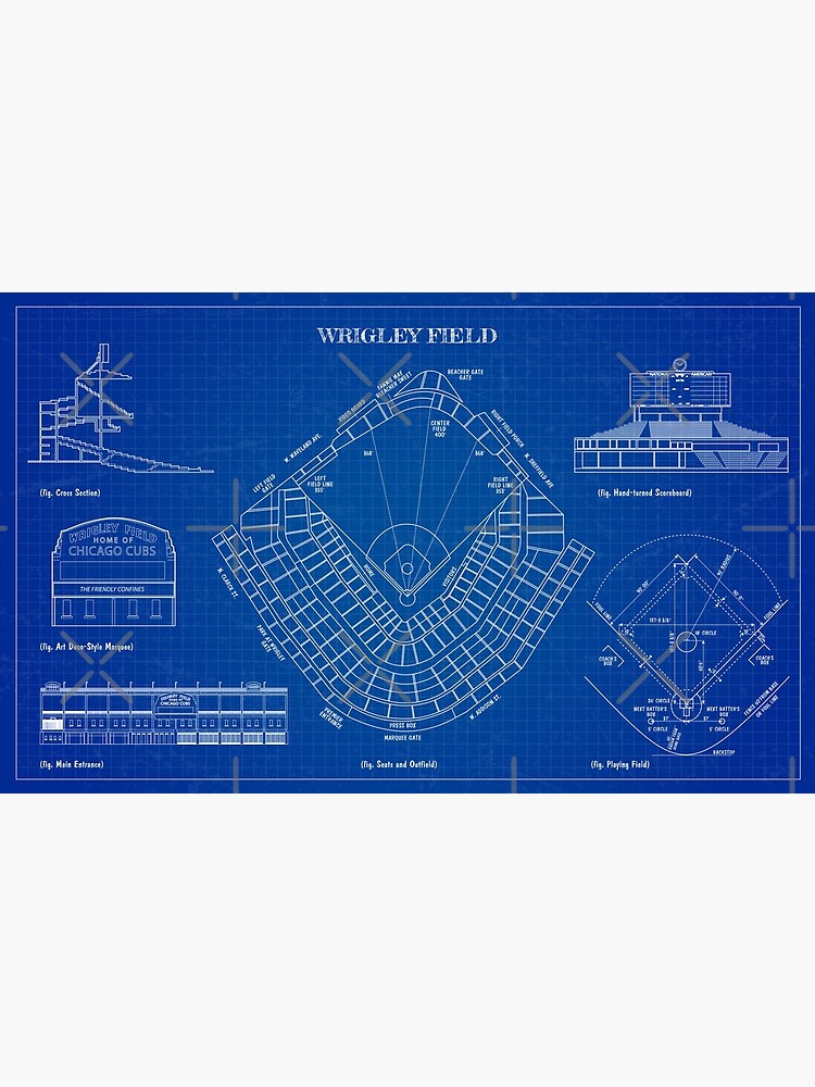 Chicago Cubs - Wrigley Field (Blue) Team Colors T-Shirts – Ballpark  Blueprints