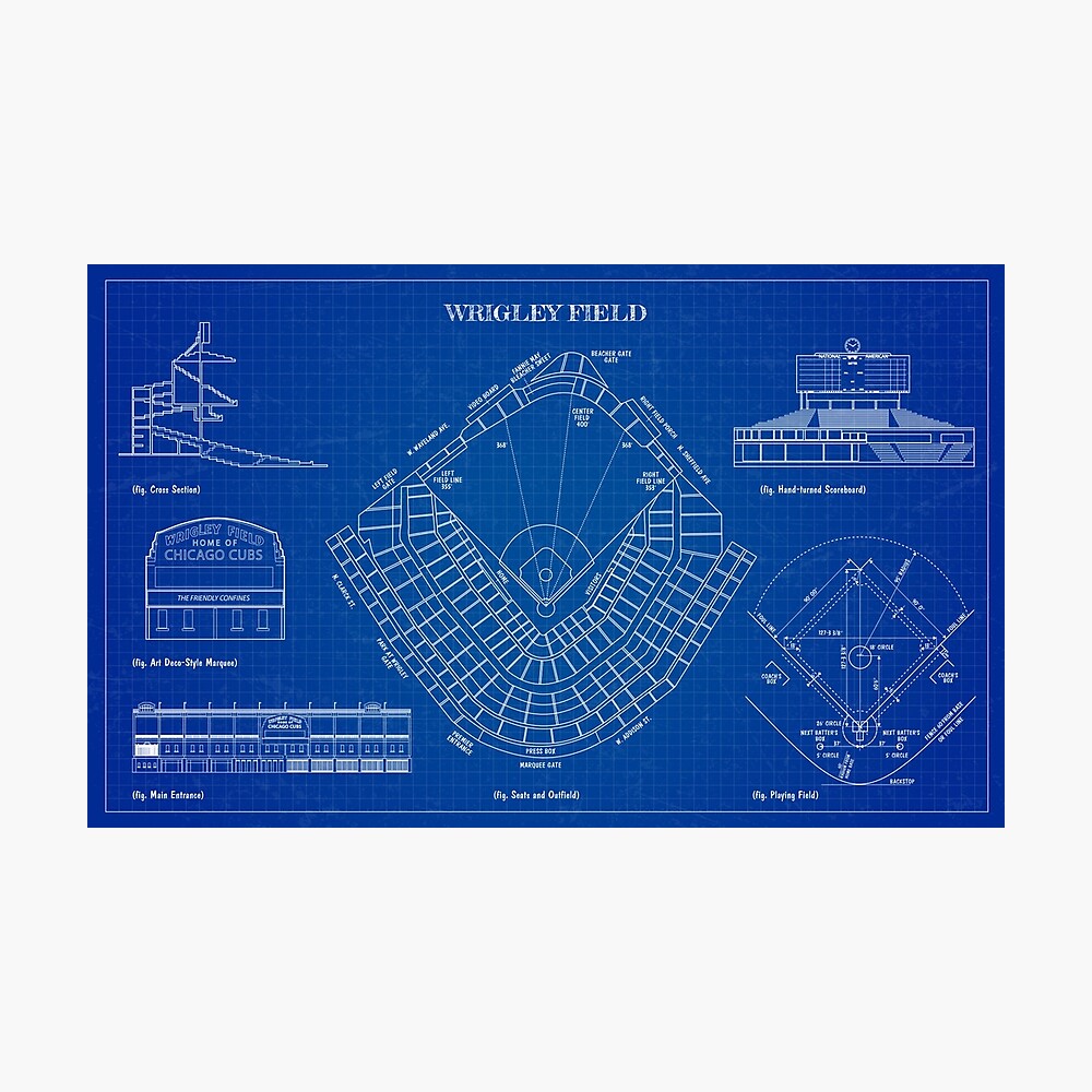 Chicago Cubs - Wrigley Field (Blue) Team Colors T-Shirts – Ballpark  Blueprints