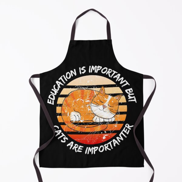 Item preview, Education Is Important But Cats Are Importanter Grunge Retro Sunset Cat Napping In Black designed and sold by LuckyKermit.