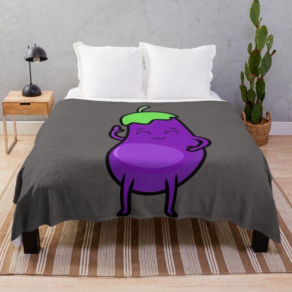 Item preview, Happy Kawaii Eggplant designed and sold by ProtonProject.
