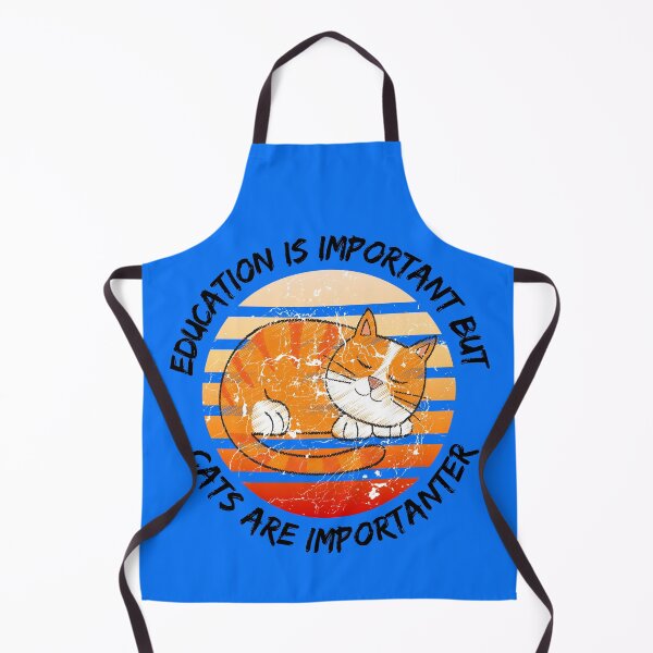 Item preview, Education Is Important But Cats Are Importanter Grunge Retro Sunset Cat Napping In Blue designed and sold by LuckyKermit.