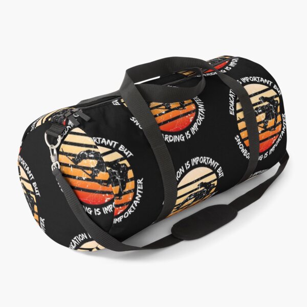 Item preview, Education Is Important But Snowboarding Is Importanter Grunge Retro Sunset Snowboard Stunt In Black designed and sold by LuckyKermit.