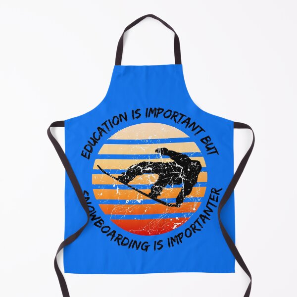 Item preview, Education Is Important But Snowboarding Is Importanter Grunge Retro Sunset Snowboard Stunt In Blue designed and sold by LuckyKermit.
