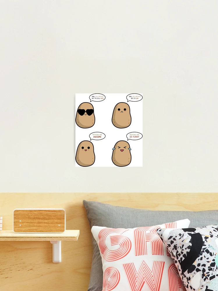 Cute potato cute - funny potato clipart memes Art Print for Sale by  Smartmerch99