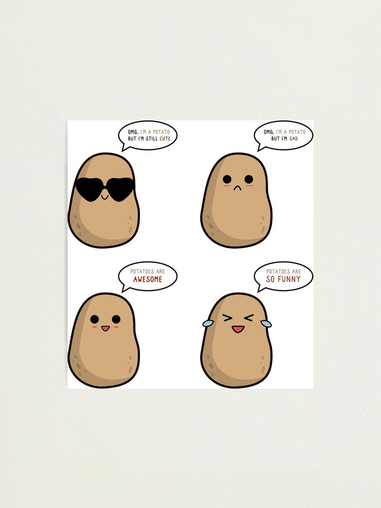 Cute potato cute - funny potato clipart memes Sticker for Sale by  Smartmerch99