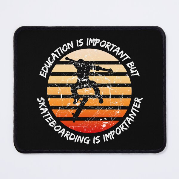 Item preview, Education Is Important But Skateboarding Is Importanter Grunge Retro Sunset Skateboard Stunt In Black designed and sold by LuckyKermit.